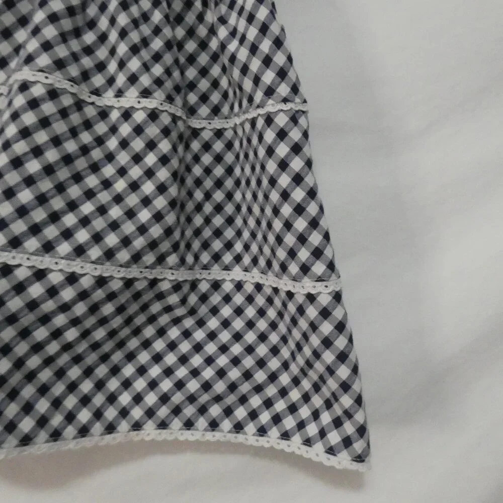 GIRANDOLA 24 months Made In Portugal Blue and White Checkered Summer Dress - Picture 9 of 16